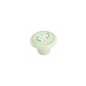Amerock 69128 Porcelain Knob Almond with Flower