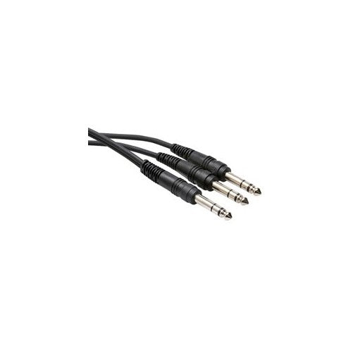 Hosa CYS-103 Y Cable, 1/4 in TRS to Dual 1/4 in TRS, 3 ft