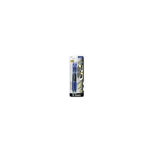 Pilot 31032 G2 Gel Roller Ball Pen, Retractable, Blue Ink, 0.7mm Fine, 2 per Pack