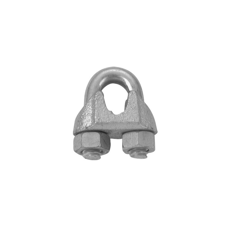 Campbell T7670419 3/32" - 1/8" Wire Rope Clip, Malleable Iron, Galvanized, (Pack of 10)