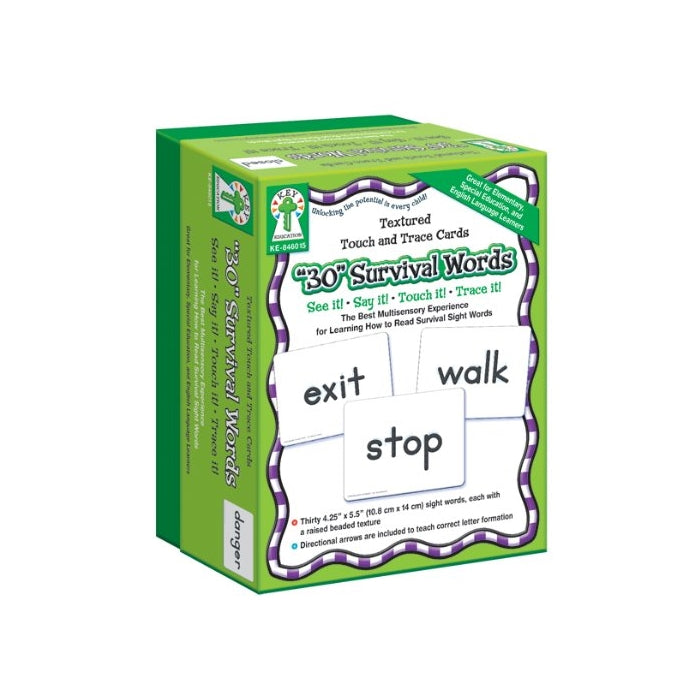 Key Education Publishing Textured Touch and Trace Cards: "30" Survival Words