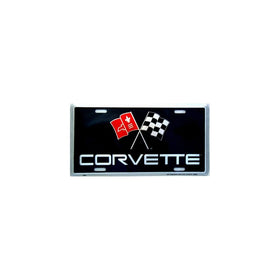 LP - 010 Corvette Flag Logo License Plate - 0153
