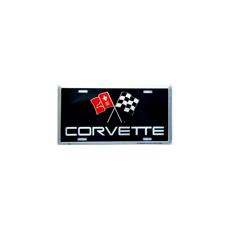 LP - 010 Corvette Flag Logo License Plate - 0153