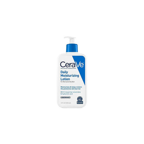 CeraVe Daily Moisturizing Lotion 12 oz with Hyaluronic Acid and Ceramides for Normal to Dry Skin