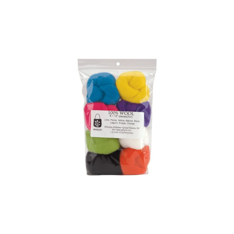 Wistyria Editions WR-850 0.25-Ounce Wool Roving, 12-Inch, Classic, 8-Pack