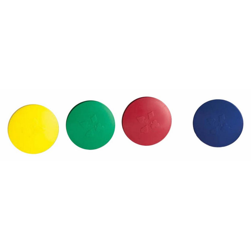 Round Card Holders with Case in Red, Yellow, Green & Blue, Multi