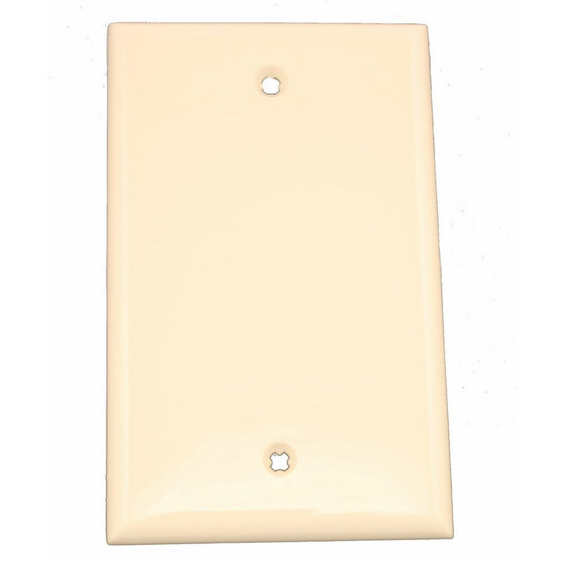 Leviton 80714-T 1-Gang No Device Blank Wallplate, Standard Size, Thermoplastic Nylon, Box Mount, Light Almond