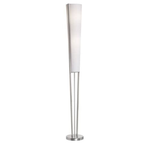 Dainolite 83323F-SC Floor Lamp with Linen Shade, Satin Chrome