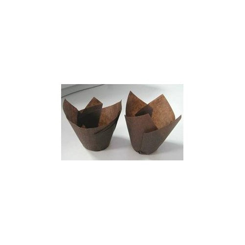 Novacart Tulip Baking Cup, Brown, 1 Case - 2-3/4" to 4" High