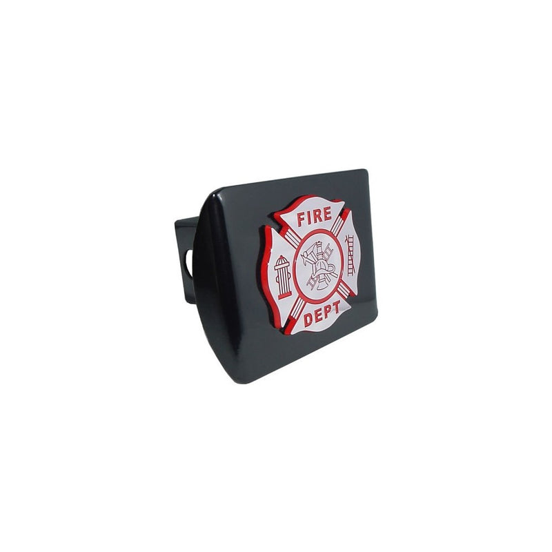 Firefighter (Red and Chrome emblem) on Black Metal Hitch Cover