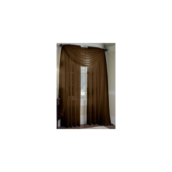 2 Piece Solid Coffee Brown Sheer Window Curtains/drape/panels/treatment 60"w X 84"l