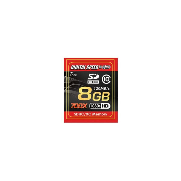 Digital Speed 8GB 700X Professional High Speed 120MB/s Error Free (SD) Memory Card Class 10