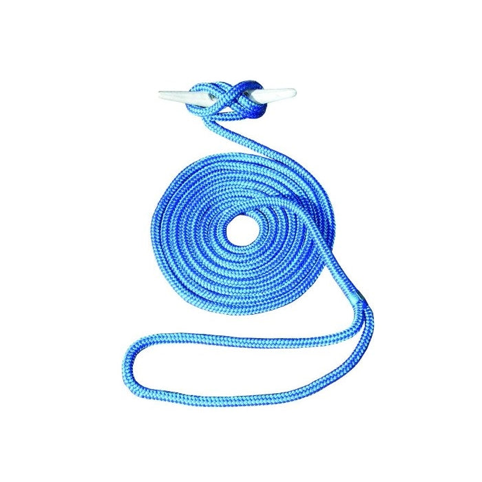 Invincible Marine 25-Foot Double Braid Nylon Dock Line, 3/8-Inch by 25-Feet, Blue