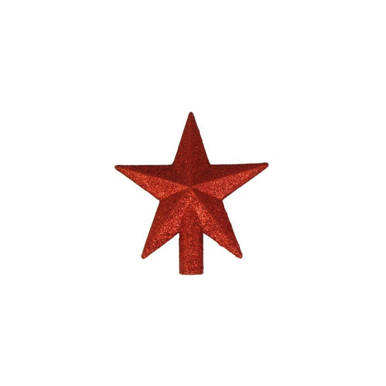 Kurt Adler 4" Petite Treasures Red Glittered Mini Star Christmas Tree Topper - Unlit