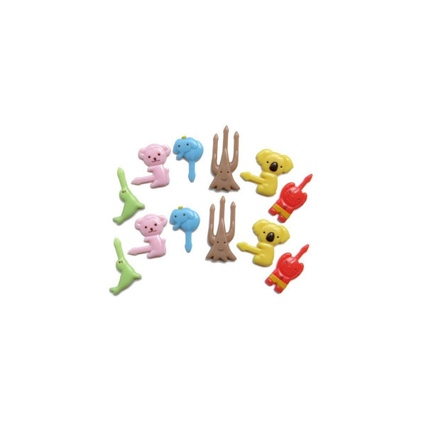 CuteZCute Bento Food Pick, 12-Piece, Koala, Tree (Color may vary)