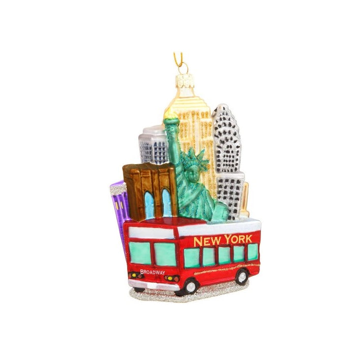 Kurt Adler NYC Cityscape Glass Ornament, 5.35-Inch