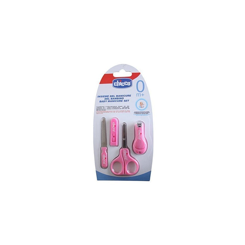 Chicco Child & Baby Manicure - Set Scissors Nail Filer & Clippers Pink- 0M