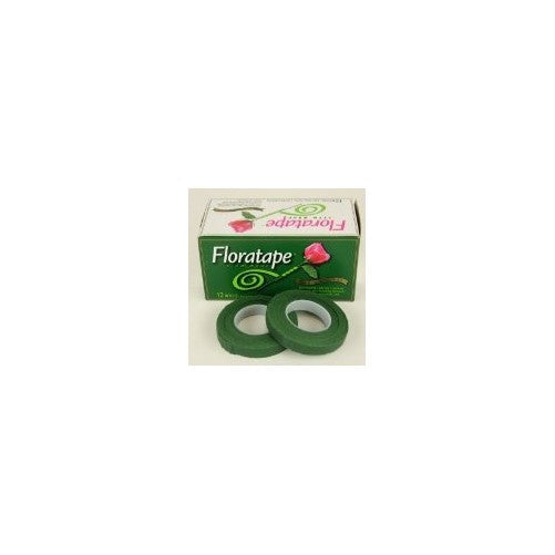 Floral Tape. 1/2'' X 30 Yards Color Green, 12 Rolls