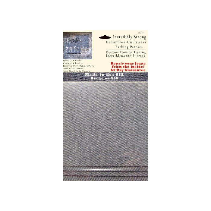 4 Pack Backing Patches - Strongest Iron on Denim Jean Patch