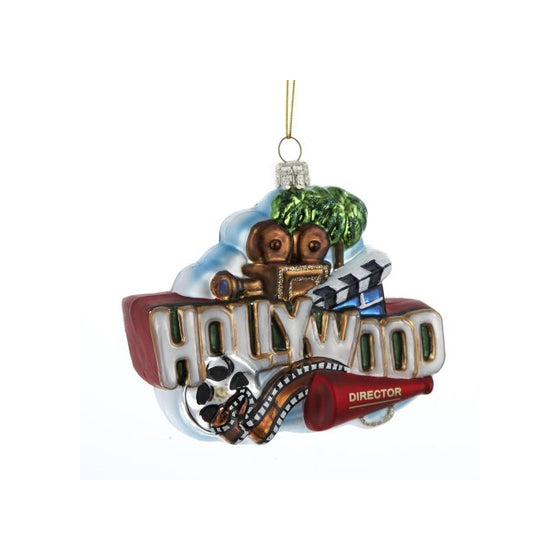 Kurt Adler Glass Hollywood Sign Ornament, 5-Inch