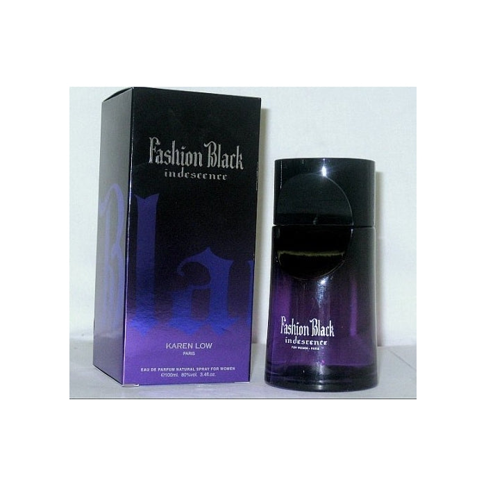 FASHION BLACK INDESCENCE BY KAREN LOW PERFUME FOR WOMEN 3.4 OZ / 100 ML EAU DE PARFUM SPRAY