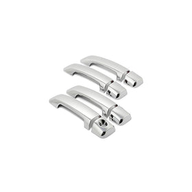 MaxMate Fits 07-13 Toyota Tundra Crew Max/08-13 Sequoia Chrome 4 Doors Handle Cover W/O Passenger Side Keyhole