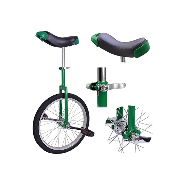 20" Inches Wheel Skid Proof Tread Pattern Unicycle W/ Stand Uni-Cycle Bike Cycling GREEN