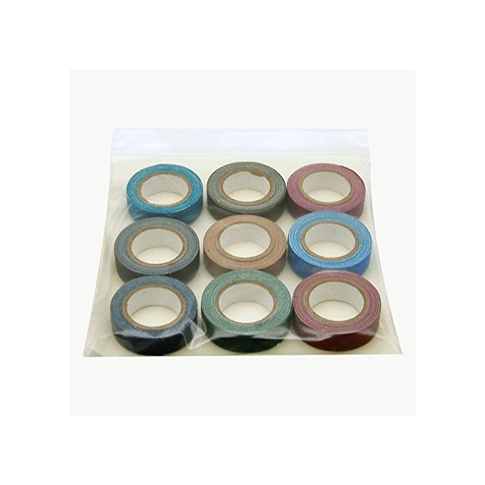 JVCC Mini-Spike-Pack Mini Spike Tape Multi-Pack: 1/2 in. x 2 yds. / Assorted (Black,Burgundy,Dark Blue & Green,Electric Blue,Olive Drab,Purple,Tan,Teal) [9 Rolls/Pack]