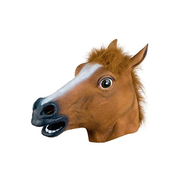 Kingmys KINGMYS Latex Horse Head Mask (Brown Horse Mask)