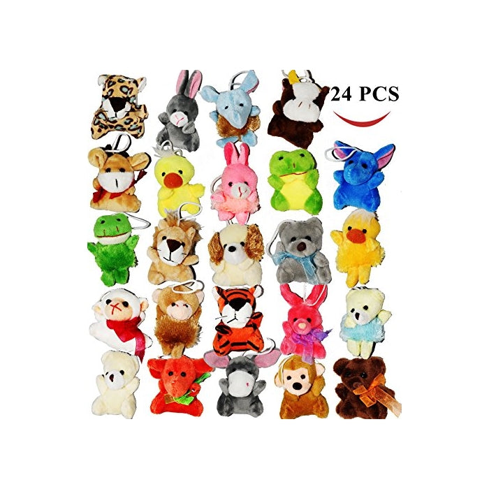 Joyin Toy 24 Pack of Mini Animal Plush Easter Egg Stuffer Toy Assortment (24 units 3" each) Kids Party Favors Kids Valentine Toy