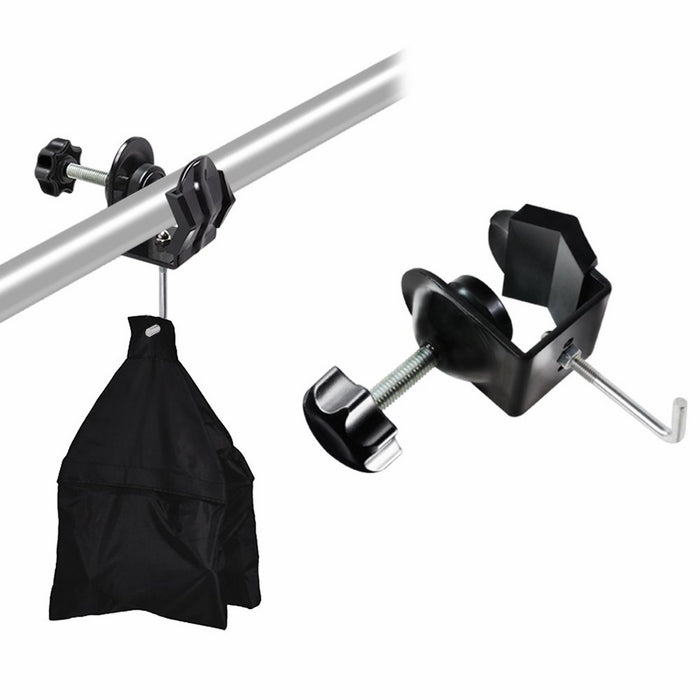 Julius Studio Metal U Clamp Clip with Hook for Weight Sand Bag, Boom Arm Stand Support Kit, Photo Video Studio, JSAG256