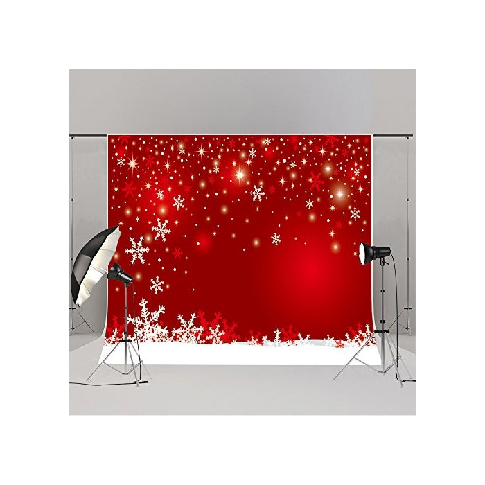 Kate 7x5ft Red Christmas Photography Backdrops Customized Snowflake Photo Studio Background Props New Year 2.2x1.5m