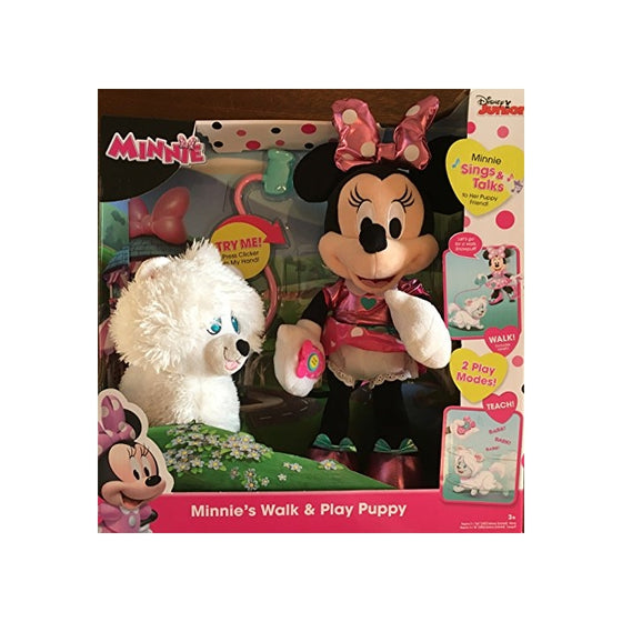 Just Play Minnie's Walk & Play Puppy Feature Plush