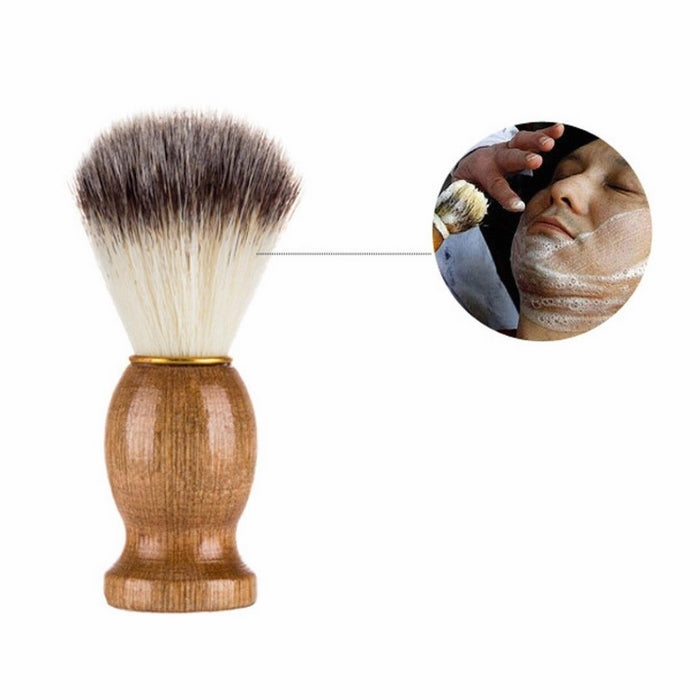 Iuhan Men Shaving Bear Brush Best Badger Hair Shave Handle Razor Barber Tool (Khaki)