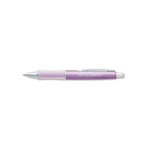 Pilot Dr. Grip Roller Ball Retractable Gel Pen, Fine, Metallic Mauve Barrell-Black