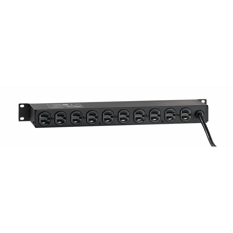 Leviton 5500-190 Horizontal Rack Mount Surge Protective Power Distribution Unit 15A On/Off Switch NEMA 5-15P Straight Blade Plug 12 Outlets, Black