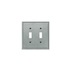 Jackson Deerfield 3102BN Metro Line Brushed Double Toggle Wall Plate , Nickel Finish