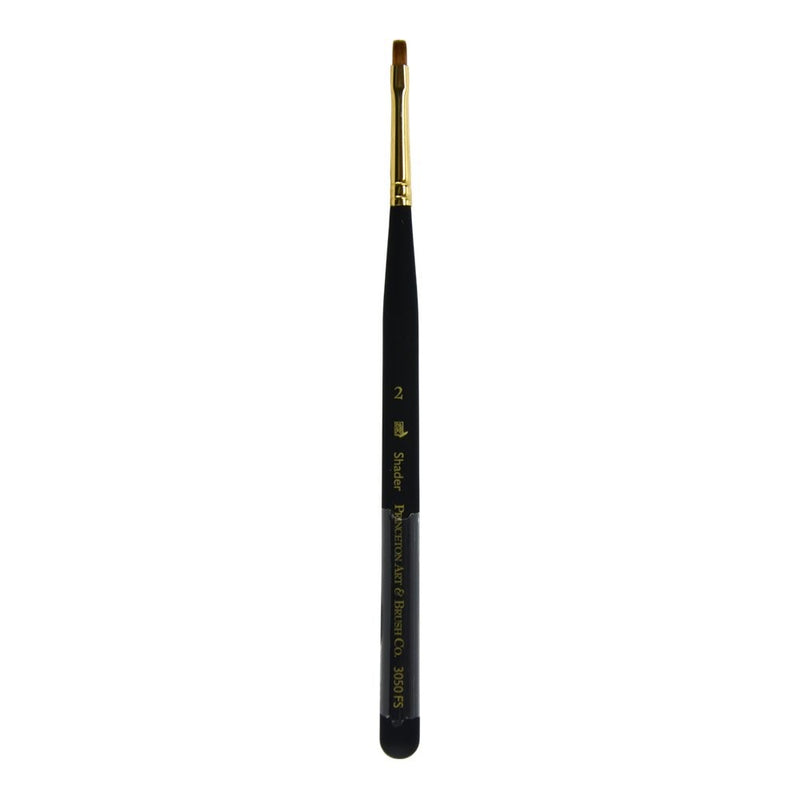 Princeton Artist Brush, Mini-Detailer Brushes for Watercolor, Acrylic and Gouache Series 3050, Flat Shader Synthetic Sable, Size 2x0