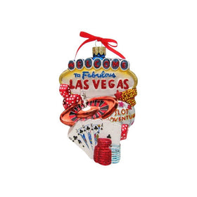 Kurt Adler C4056 Las Vegas Glass Cityscape Ornament, 5-1/2-Inch