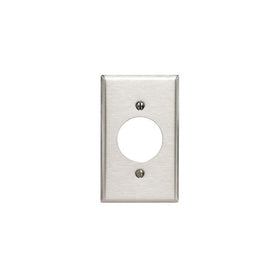 Leviton 84026 2-Gang Flush Mount 2.15-Inch Diameter, Device Receptacle Wallplate, Standard Size, Stainless Steel