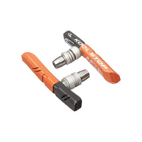 Kool-Stop Dual Compound Mountain Pads for Linear Pull Brakes Threaded,Black/Salmon