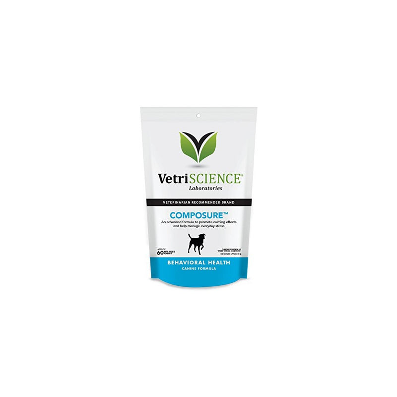 VetriScience Laboratories Composure, Calming Support for Dogs, 60 Bite Sized Chews