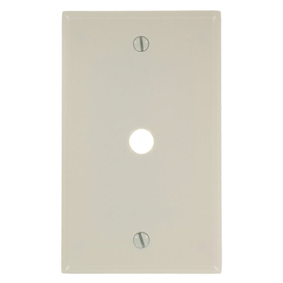 Leviton 78013 1-Gang .406 Inch Hole Device Telephone/Cable Wallplate, Standard Size, Thermoset, Box Mount, Light Almond