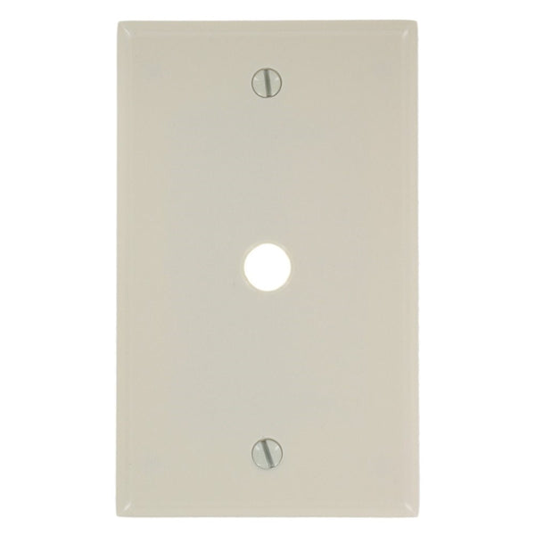 Leviton 78013 1-Gang .406 Inch Hole Device Telephone/Cable Wallplate, Standard Size, Thermoset, Box Mount, Light Almond