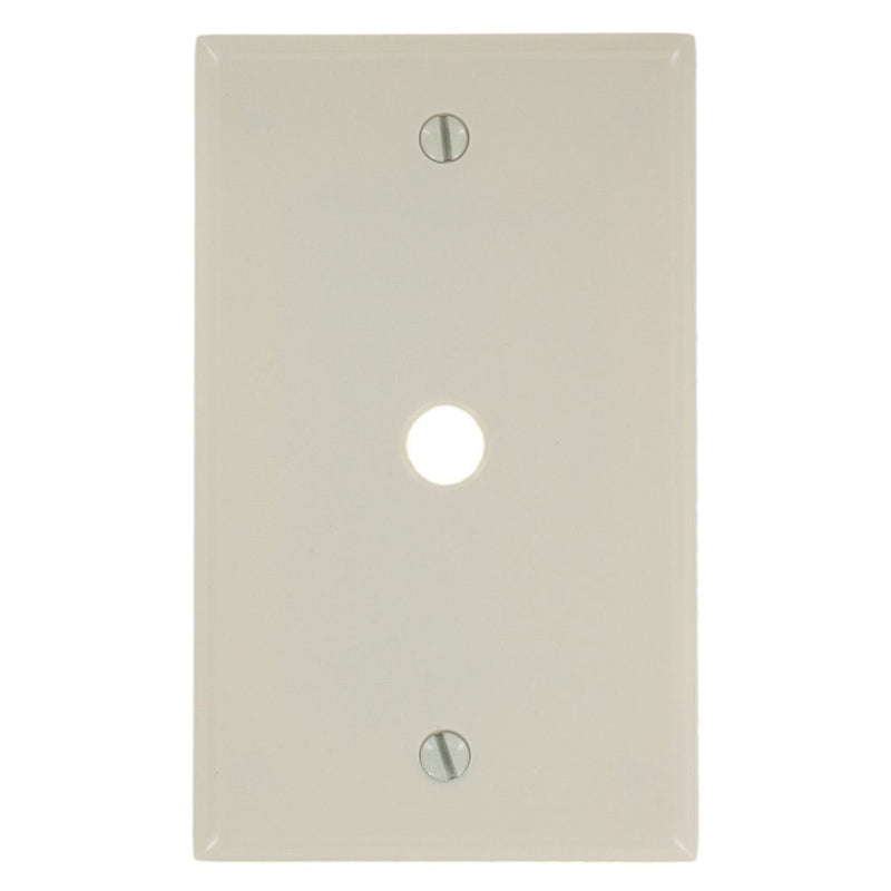 Leviton 78013 1-Gang .406 Inch Hole Device Telephone/Cable Wallplate, Standard Size, Thermoset, Box Mount, Light Almond