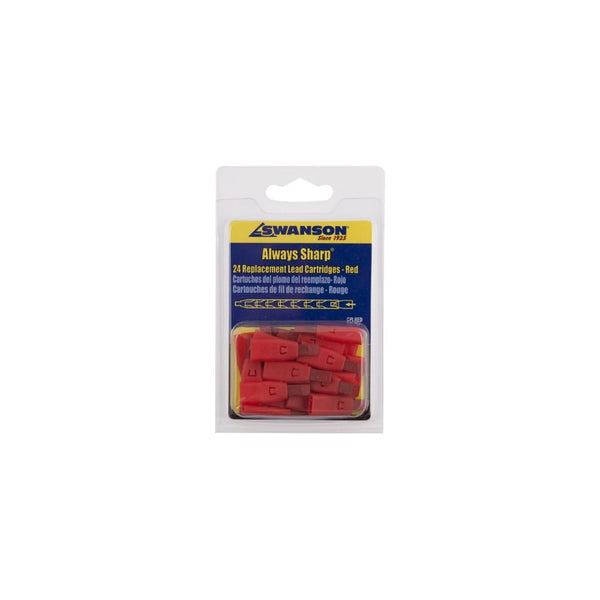 Swanson CPLRED Black Replacement Lead Cartridges for AlwaysSharp Carpenter Pencil - 24 count