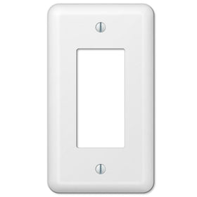 Amerelle 935RW Colours Steel Wallplate with 1 Rocker, White