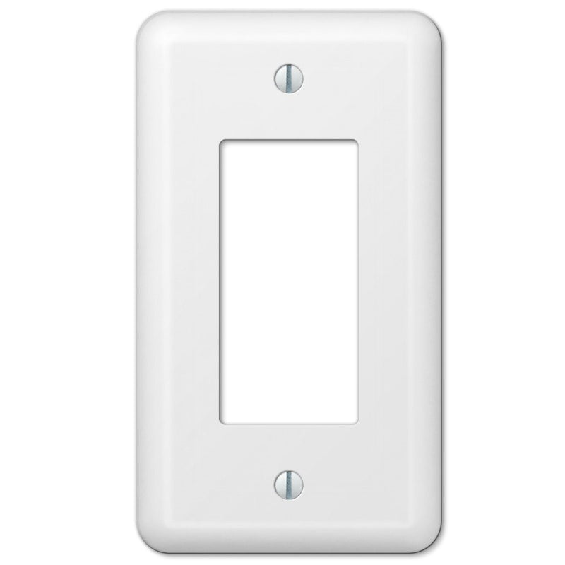 Amerelle 935RW Colours Steel Wallplate with 1 Rocker, White