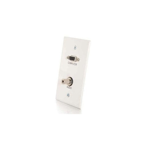 C2G Cables to Go 41024 VGA and Stereo Pass Through Single Gang Wall Plate - White