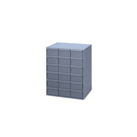Durham 006-95 Gray Cold Rolled Steel Vertical Storage Cabinet, 17-1/4" Width x 21-1/4" Height x 11-5/8" Depth, 18 Drawer